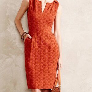 Anthropologie Tabitha Terracotta Sleeveless Midi Dress